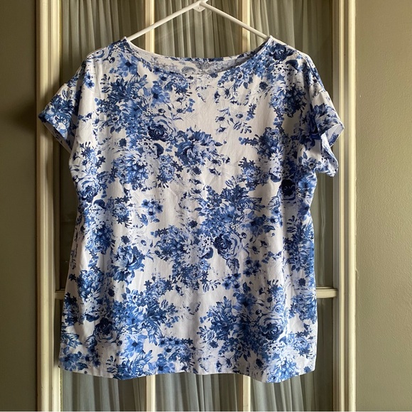 J. Jill Tops J Jill Floral Print Luxe Supima Tee Poshmark